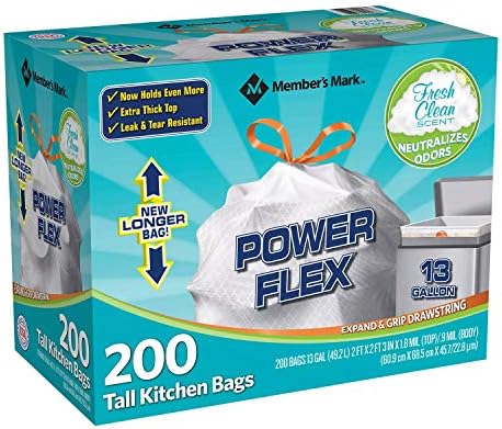 Bolsas de Basura con Cuerda Member's Mark Power Flex para Cocina Alta (13 Galones, 2 Rollos de 100, Total 200) - imagen 2