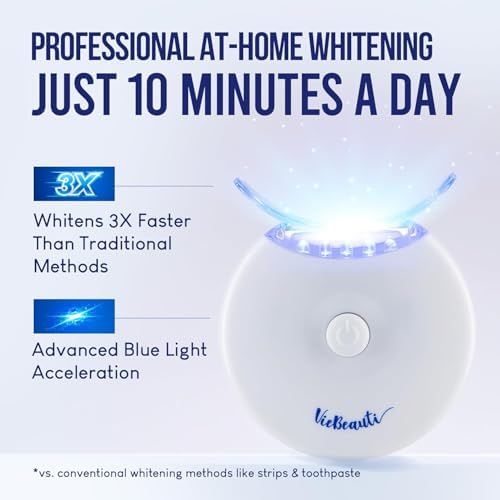 Kit de Blanqueamiento Dental VieBeauti con Luz LED para Dientes Sensibles, 35% Peróxido de Carbamida, Gel Remineralizante Sabor Menta Fresca - imagen 3