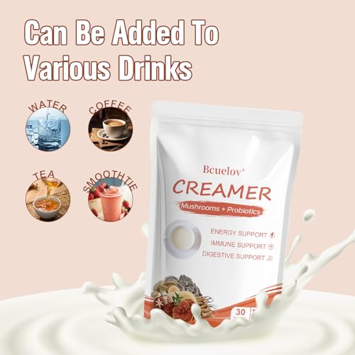 Crema de Café de Champiñones, Polvo Superfood con 6 Hongos Adaptógenos y Probióticos para Energía, Enfoque y Digestión - 30 Porciones - imagen 7