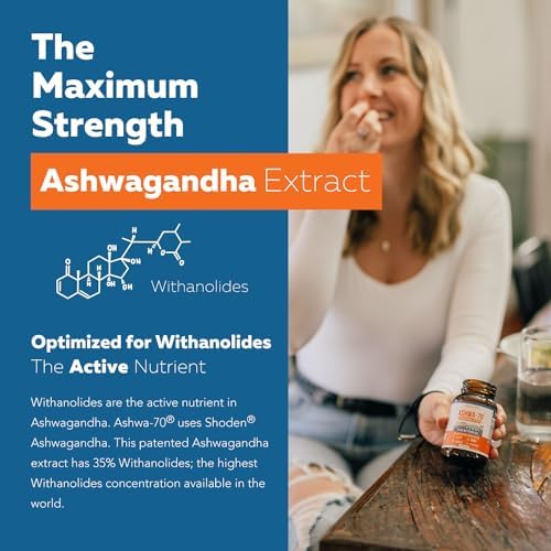 Ashwa-70®: Extracto de Ashwagandha - 35% Withanolides | Máxima Potencia, Mayor Concentración - Ánimo y Rendimiento - Absorción Mejorada con - imagen 2