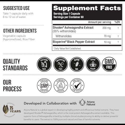 Ashwa-70®: Extracto de Ashwagandha - 35% Withanolides | Máxima Potencia, Mayor Concentración - Ánimo y Rendimiento - Absorción Mejorada con - imagen 7