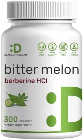 Suplemento de Melón Amargo con Berberina 15,000mg por Porción, 300 Cápsulas | Extracto de Fruta de Melón Amargo 15:1 y Berberina HCL | Pruebas de - imagen 1