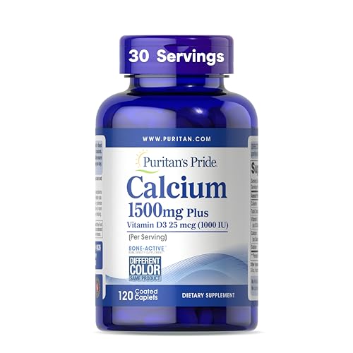 Calcio Absorbible Puritan's Pride 1500 mg con Vitamina D3 25 mcg (1000 IU), Suplemento Dietético para Huesos, Corazón, Nervios, Músculos e Inmunidad, - imagen 2