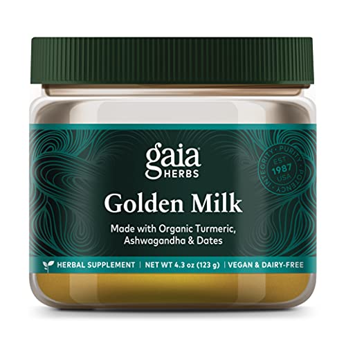Gaia Herbs Leche Dorada - Suplemento en Polvo para Relajación con Cúrcuma Orgánica, Pimienta Negra, Ashwagandha, Cardamomo y Dátiles - 4.3 Oz - imagen 3
