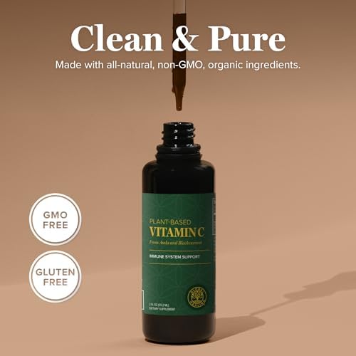 Gotas de Vitamina C Orgánica USDA Global Healing Center 180mg, Suplemento Antioxidante Líquido para el Sistema Inmunológico (2 Oz) - imagen 4