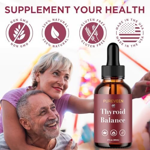Gotas Pureveen para el Equilibrio de Tiroides, Suplemento Multivitamínico Natural de Máxima Potencia, 30 Porciones para Salud y Bienestar - imagen 3