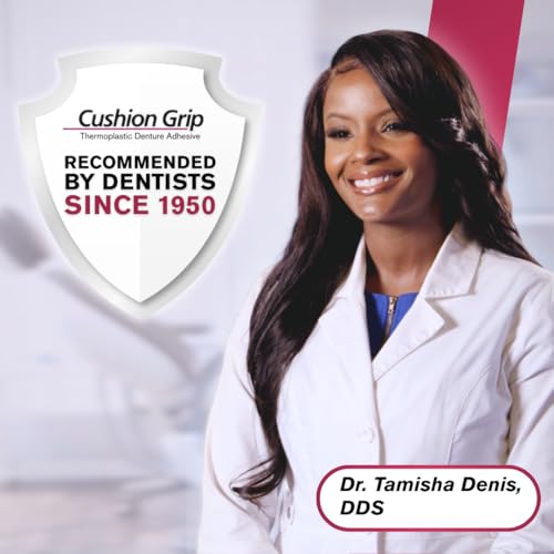Adhesivo para Dentaduras Cushion Grip, Tamaño de Viaje 0.35 oz (Paquete de 3) - Ajusta y Refuerza Dentaduras Sueltas hasta por 4 Días | Fórmula - imagen 7