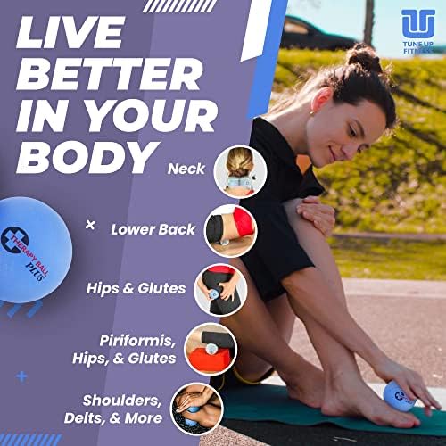 Tune Up Fitness – Par de Pelotas de Terapia PLUS en Tote | Pelotas de Masaje para Liberación Miofascial | Alivio de Dolor de Cuello, Espalda Baja, - imagen 4