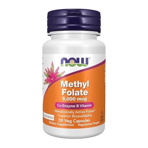 Suplementos NOW Foods, Metilfolato 5000 mcg, Alta Biodisponibilidad, 50 Cápsulas Veganas - imagen 5