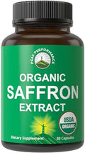 Suplementos de Azafrán - Cápsulas de Extracto de Azafrán Orgánico USDA para Mujeres, Hombres y Niños. Con Fibra Prebiótica Orgánica, Natural para - imagen 1