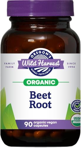Cápsulas Orgánicas de Raíz de Betabel Oregon's Wild Harvest – 90 Cápsulas Veganas – Certificadas USDA – Sin OGM, Sin Gluten, Sin Lácteos, Sin Soja – - imagen 1