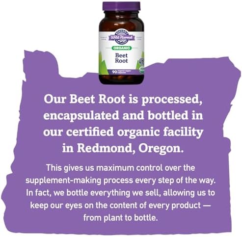 Cápsulas Orgánicas de Raíz de Betabel Oregon's Wild Harvest – 90 Cápsulas Veganas – Certificadas USDA – Sin OGM, Sin Gluten, Sin Lácteos, Sin Soja – - imagen 6