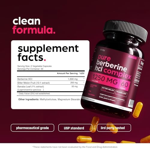 Suplemento de Berberina Artnaturals en Cápsulas Botánicas Potentes para el Control de Peso con Melón Amargo y Hoja de Banaba - HCl de Extracto de - imagen 6