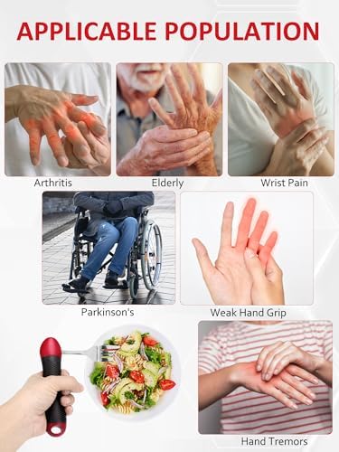 Juego de Cubiertos Adaptativos con Cucharas y Tenedores Pesados para Temblor de Manos y Parkinson | Ayudas Antideslizantes para Artritis, Personas - imagen 3