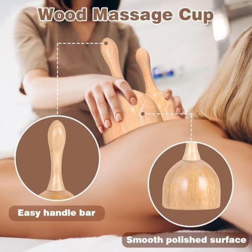 JUANWAN Kit de Maderoterapia 12 en 1 - Herramientas de Masaje de Madera para Drenaje Linfático y Alivio del Dolor Muscular, Esculpido Corporal y - imagen 4