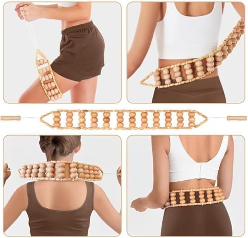 JUANWAN Kit de Maderoterapia 12 en 1 - Herramientas de Masaje de Madera para Drenaje Linfático y Alivio del Dolor Muscular, Esculpido Corporal y - imagen 5