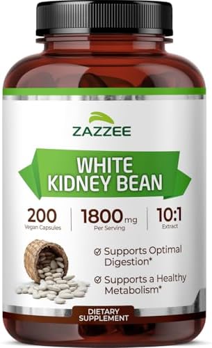 Extracto de Frijol Blanco Zazzee 10:1, 1800 mg por Porción, 200 Cápsulas Veganas, Suministro de 2+ Meses, Soporte Digestivo, 100% Vegetariano, No - imagen 1