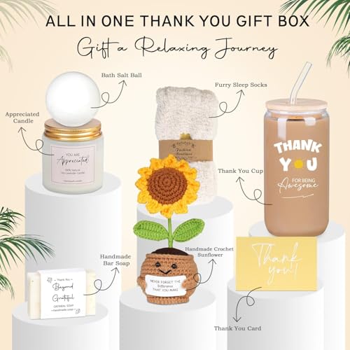 Cesta de Regalo de Agradecimiento de 9 Piezas para Mujeres, Regalos para Maestras y Profesionales, Apreciación para Asistentes Dentales, Directores, - imagen 2