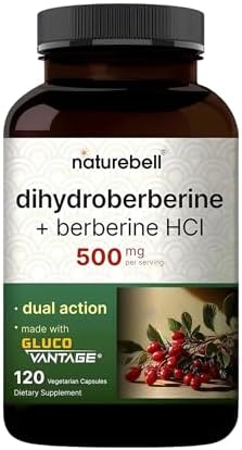 NatureBell Dihidroberberina con Berberina HCl - 120 Cápsulas Vegetarianas - Complejo de 500mg para Alta Absorción - Apoyo para Azúcar y Salud - imagen 1