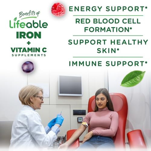 Gomitas de Hierro Lifeable | 20mg | Con Vitamina C | Suplemento Saboroso para la Deficiencia de Hierro | 90 Gomitas para Adultos - imagen 3