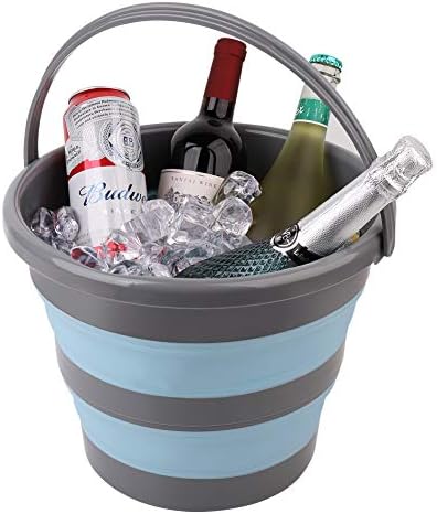 Paquete de 2 Cubetas Plásticas Plegables de 10L (2.6 Galones) Cada Una, Cubetas Redondas para Limpieza del Hogar, Ahorra Espacio para Jardín o - imagen 6