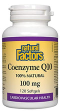 Suplemento Antioxidante Coenzima Q10 de Natural Factors - Apoyo a la Energía Celular y Función Cardíaca Saludable - 100 mg, 120 Softgels - imagen 1