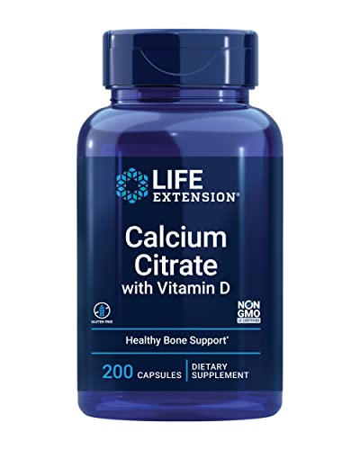 Calcio Citrato con Vitamina D de Life Extension, 200 Cápsulas Super Absorbibles para la Salud Ósea, Libre de Gluten y No Transgénico - imagen 1