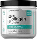 Horbäach Polvo de Proteína de Colágeno Multi 16 oz | Tipo I, II, III, V, X | Sin Sabor | Suplemento No GMO y Sin Gluten para Hombres y Mujeres - imagen 1