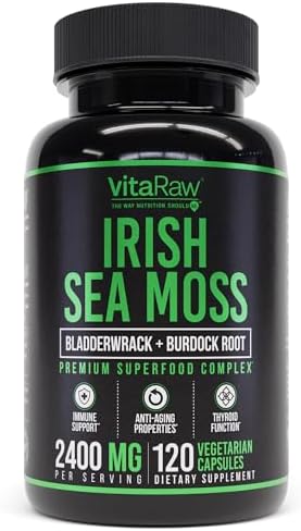 Cápsulas de Musgo Marino Irlandés Orgánico VitaRaw 2400 mg - Suplemento Herbal Avanzado para Inmunidad, Articulaciones y Salud Digestiva - imagen 1