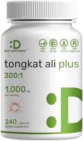 Extracto de Tongkat Ali 300:1 con Hierba de Cabra Follona 1,100mg – Raíz de Eurycoma Longifolia – Suplemento Herbal Extra Fuerte para Energía - imagen 1