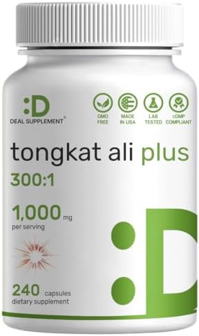 Extracto de Tongkat Ali 300:1 con Hierba de Cabra Follona 1,100mg – Raíz de Eurycoma Longifolia – Suplemento Herbal Extra Fuerte para Energía - imagen 1
