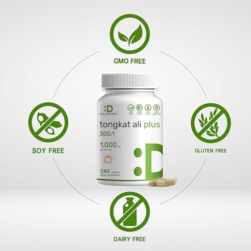 Extracto de Tongkat Ali 300:1 con Hierba de Cabra Follona 1,100mg – Raíz de Eurycoma Longifolia – Suplemento Herbal Extra Fuerte para Energía - imagen 3