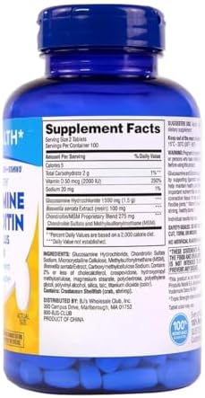 Suplemento Articular Berkley Jensen Glucosamina Condroitina Triple Fuerza con MSM y D3, 200 Tabletas Certificadas NSF - imagen 3