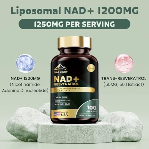 Suplemento Liposomal de NAD+ MEGNETA 1200mg con Trans Resveratrol - Aumenta Niveles de NAD+, Energía y Soporte Antienvejecimiento - Vegano, 100 - imagen 2