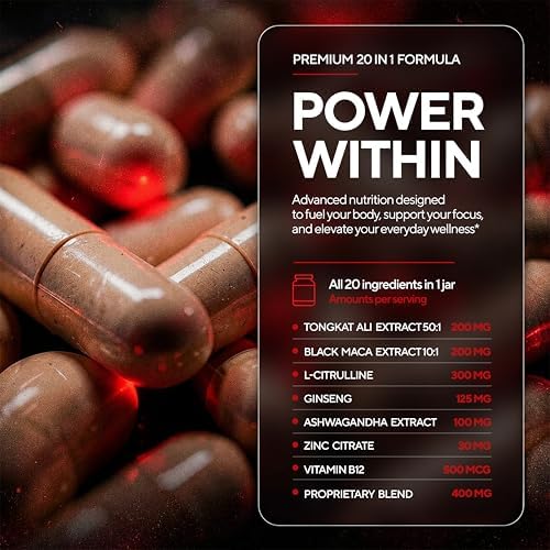 VitaUp Tongkat Ali 20 en 1 - Complejo Avanzado Hecho en EE. UU. con Tongkat Ali, Maca Negra, Zinc, Vitamina B12 y Astrágalo para Energía Normal - 90 - imagen 2