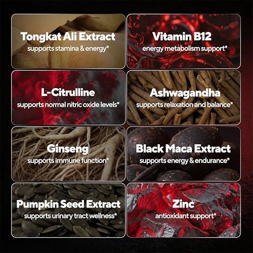 VitaUp Tongkat Ali 20 en 1 - Complejo Avanzado Hecho en EE. UU. con Tongkat Ali, Maca Negra, Zinc, Vitamina B12 y Astrágalo para Energía Normal - 90 - imagen 5