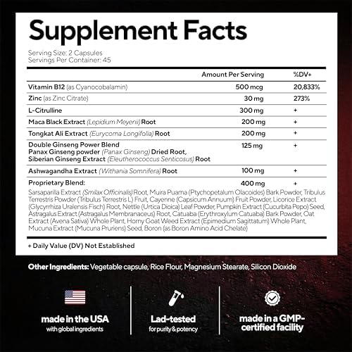 VitaUp Tongkat Ali 20 en 1 - Complejo Avanzado Hecho en EE. UU. con Tongkat Ali, Maca Negra, Zinc, Vitamina B12 y Astrágalo para Energía Normal - 90 - imagen 7