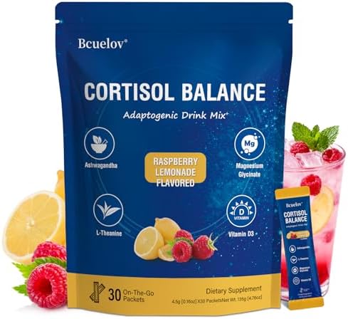 Mezcla en Polvo Calm para Reducir Cortisol, Suplemento para Dormir con Magnesio, Ashwagandha, L-Teanina y Vitamina D3, 30 Sobres (Limonada de - imagen 1