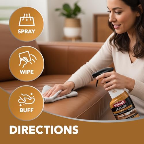 Limpiador y Acondicionador de Cuero Weiman - Limpia, Restaura y Protege el Cuero, Protección UV para Evitar Grietas y Desvanecimiento, Paquete de 2 - imagen 8