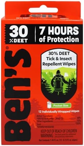 Toallitas Repelentes de Insectos Ben's 30 DEET para Mosquitos y Garrapatas - Paquete de 24 Unidades - imagen 2