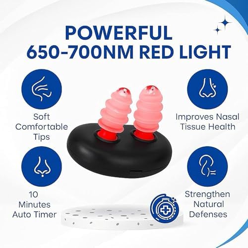 Dispositivo de Terapia Nasal de Luz Roja, Alivio Suave para Resfriados, Terapia Portátil para Uso Diario en Casa y Viajes - imagen 4