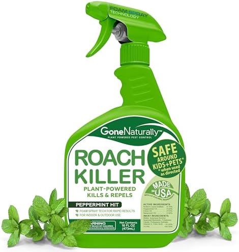 GoneNaturally Killer de Cucarachas – Spray de Aceite de Menta para Uso Interior y Exterior – Solución Segura para Niños y Mascotas (16oz) - imagen 1