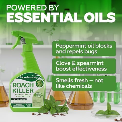 GoneNaturally Killer de Cucarachas – Spray de Aceite de Menta para Uso Interior y Exterior – Solución Segura para Niños y Mascotas (16oz) - imagen 6