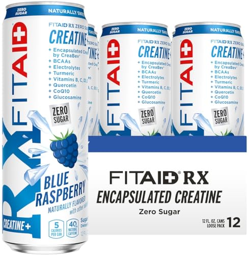 Bebida Lifeaid Fitaid Rx + Creatina, Frambuesa Azul, Sin Azúcar, Vegana, Kosher, Keto, Sin Gluten, 12 Onzas Líquidas (Paquete de 12) - Empaque Puede - imagen 4