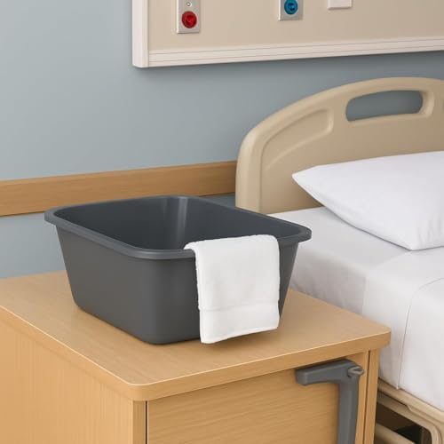 Lavabos Vakly – Cubeta Rectangular de Plástico para Hospital (Paquete de 5) Pequeña de 7 Qt - Lavabo Portátil para Lavado, Limpieza, Baño de Pies, - imagen 2