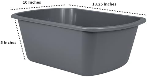 Lavabos Vakly – Cubeta Rectangular de Plástico para Hospital (Paquete de 5) Pequeña de 7 Qt - Lavabo Portátil para Lavado, Limpieza, Baño de Pies, - imagen 3