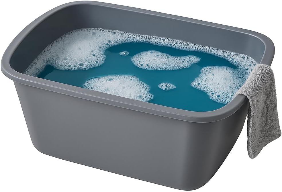Lavabos Vakly – Cubeta Rectangular de Plástico para Hospital (Paquete de 5) Pequeña de 7 Qt - Lavabo Portátil para Lavado, Limpieza, Baño de Pies, - imagen 5