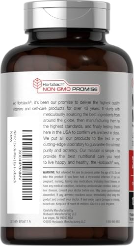 Suplemento de Óxido Nítrico Horbäach | 3000mg | 120 Cápsulas | Pre Entrenamiento con L Arginina y L Citrulina para Hombres y Mujeres | Fórmula Sin - imagen 3