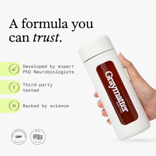 Polvo Nootrópico Graymatter Bright Mind (Paquete Variado de 6 Sobres: Cacao, Mandarina, Fresa-Limón) – Mezcla Energética y de Enfoque, Adaptógenos y - imagen 6