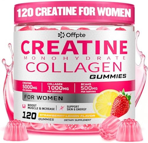 Creatina para Mujeres, 5000mg de Gomas de Creatina Monohidratada con Colágeno + BCAA para Recuperación Muscular, Suplemento Pre-Entrenamiento Sin - imagen 1